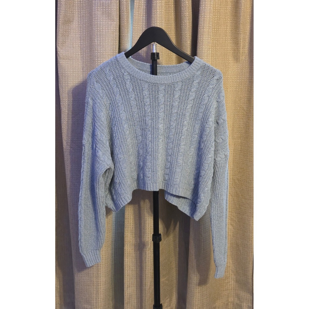 Hollister Babaton Cable Knit Cropped Sweater Women's Size XS‎ Blue